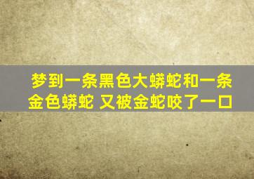 梦到一条黑色大蟒蛇和一条金色蟒蛇 又被金蛇咬了一口